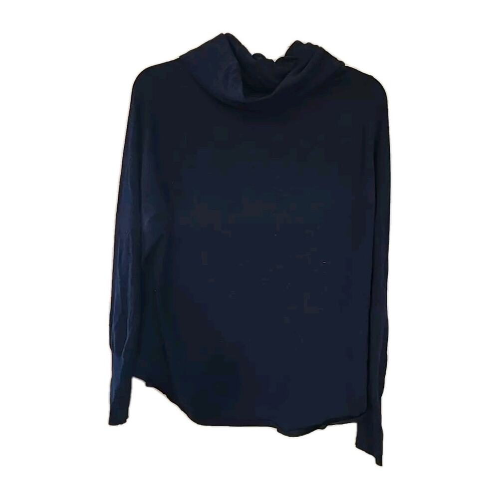 Joie Navy Blue‎ Long Sleeve Preppy Cowl Neck Cashmere Blend Sweater Woman Large